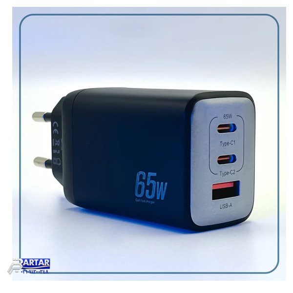 شارژر دیواری 65 وات وونک مدل PD-65W به همراه کابل USB-C - تصویر 2