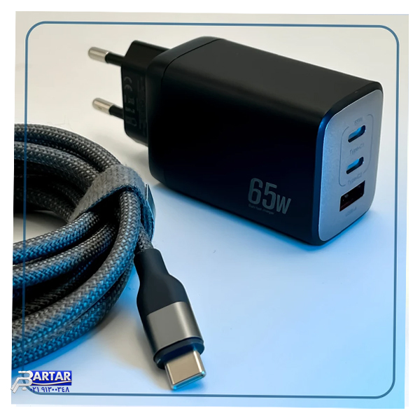 شارژر دیواری 65 وات وونک مدل PD-65W به همراه کابل USB-C - تصویر 3