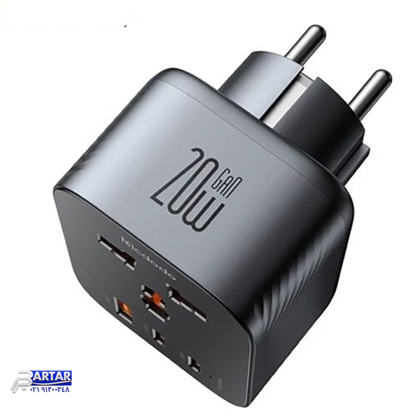تبدیل پریز برق چندکاره و شارژر دیواری تایپ‌سی و USB مک‌دودو CP-0750 - تصویر 2