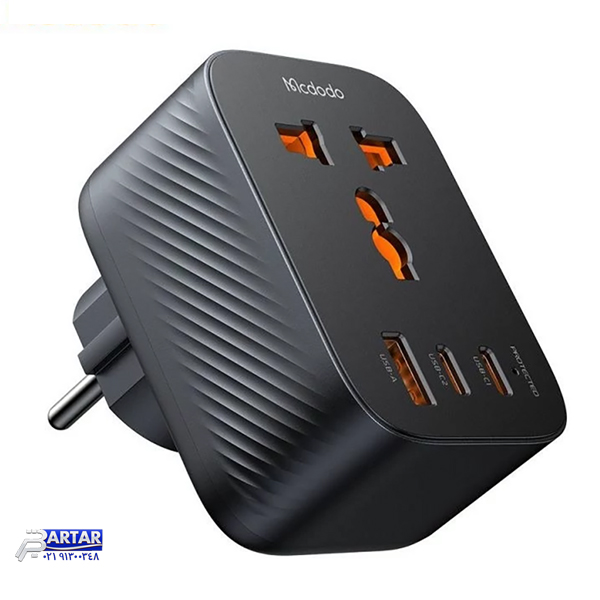 تبدیل پریز برق چندکاره و شارژر دیواری تایپ‌سی و USB مک‌دودو CP-0750 - تصویر 3