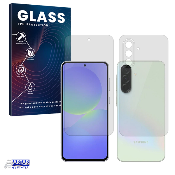 محافظ صفحه نمایش شفاف گلس مدل Resistant مناسب برای گوشی موبایل سامسونگ Galaxy A56 به همراه محافظ پشت گوشی