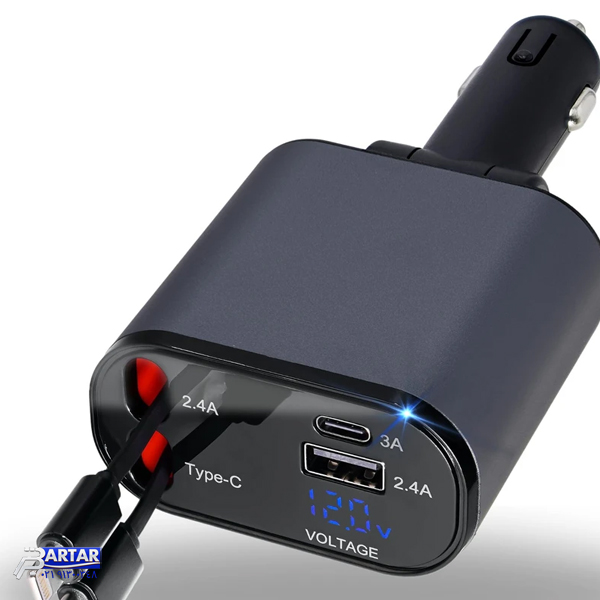 شارژر فندکی 120 وات مدل 4IN1 - تصویر 2