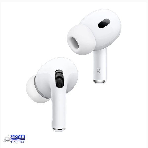 هدفون بلوتوثی اپل مدل AirPods Pro 2nd Generation با نویز کنسلینگ فعال (ANC)، نویز کنسلینگ میکروفون (ENC)، درگاه شارژ USB Type-C، با قابلیت شارژ بی‌سیم، دارای میکروفون دوگانه از نوع Beamforming، مقاومت در برابر رطوبت و عرق - تصویر 2